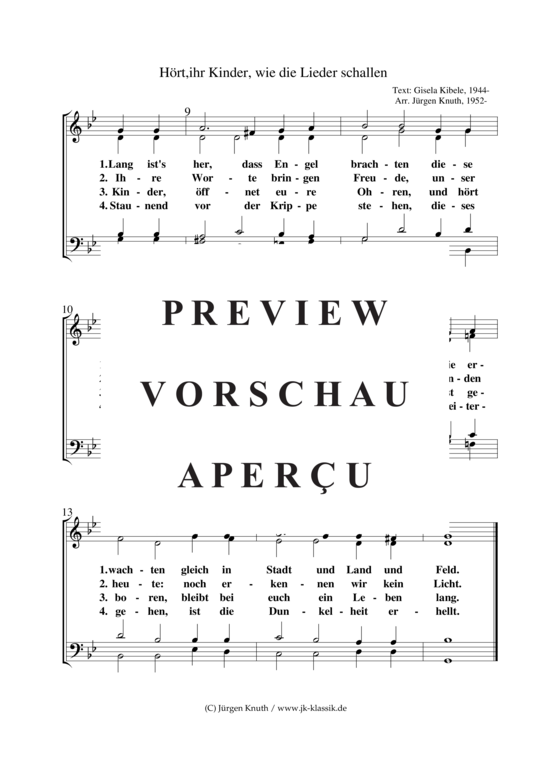 gallery: Hört, ihr Kinder, wie die Lieder schallen (Melodie:Little children, wake and listen) , ,  (Gemischter Chor)