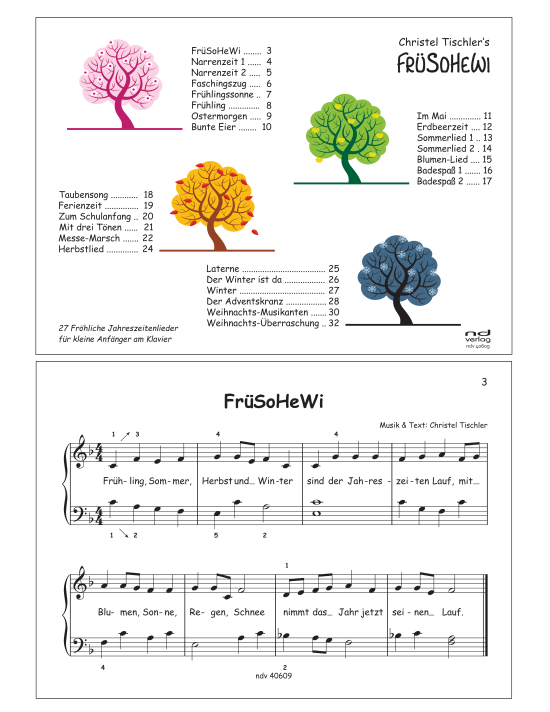 gallery: FrüSoHeWi - 27 Fröhliche Jahreszeitenlieder für kleine Anfänger am Klavier, , 