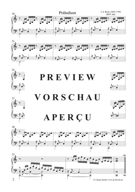 gallery: Präludium BWV 846 aus dem Notenbuch Anna M. Bach , , (Klavier/Cembalo Solo)