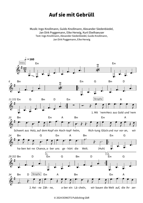 gallery: Auf sie mit Gebrüll (Gesang + Akkorde) , Donots,  (Leadsheet)