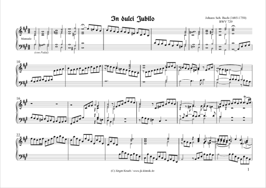 gallery: In dulci Jubilo BWV 729 , , (Klavier/Cembalo/Orgel Solo)