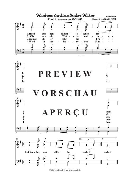 gallery: Hoch aus den himmlischen Höhen , , (Gemischter Chor)