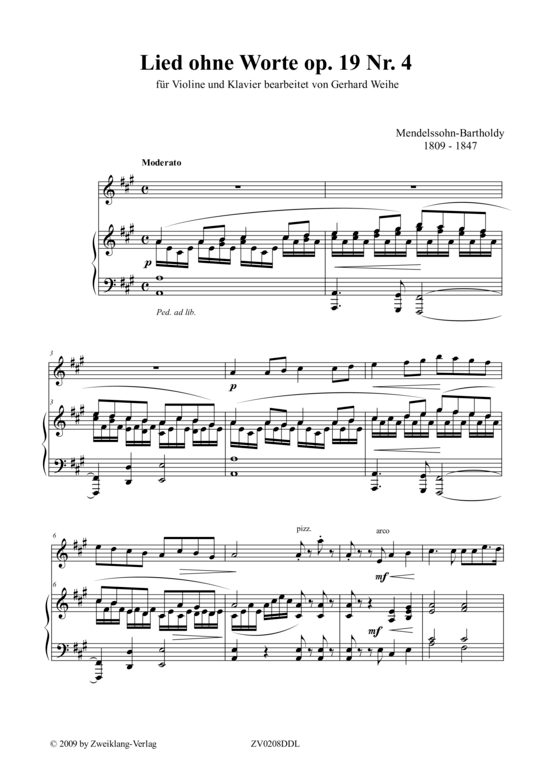 Lied ohne Worte Op.19 Nr. 4 