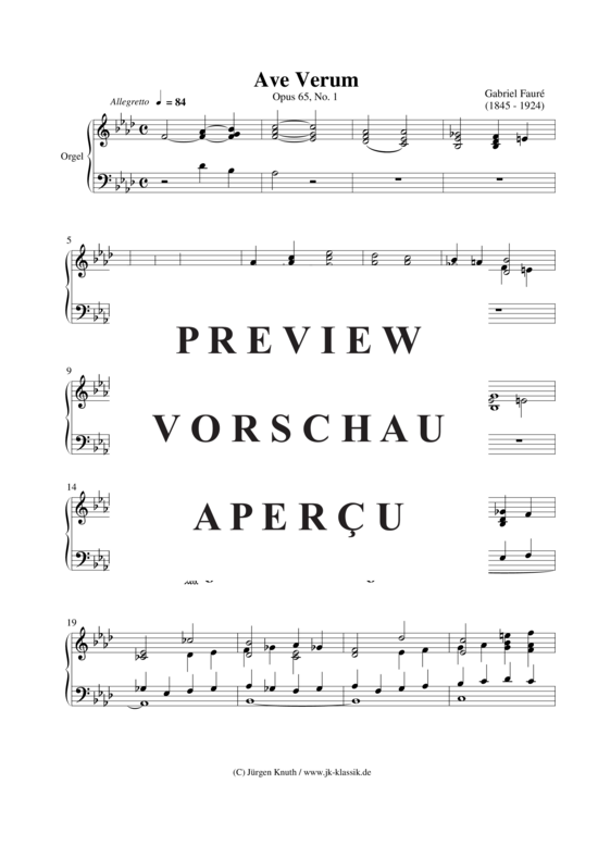 gallery: Ave Verum, Opus 65, No. 1 , , (2 Stimmen S/A-T/B + Orgel)