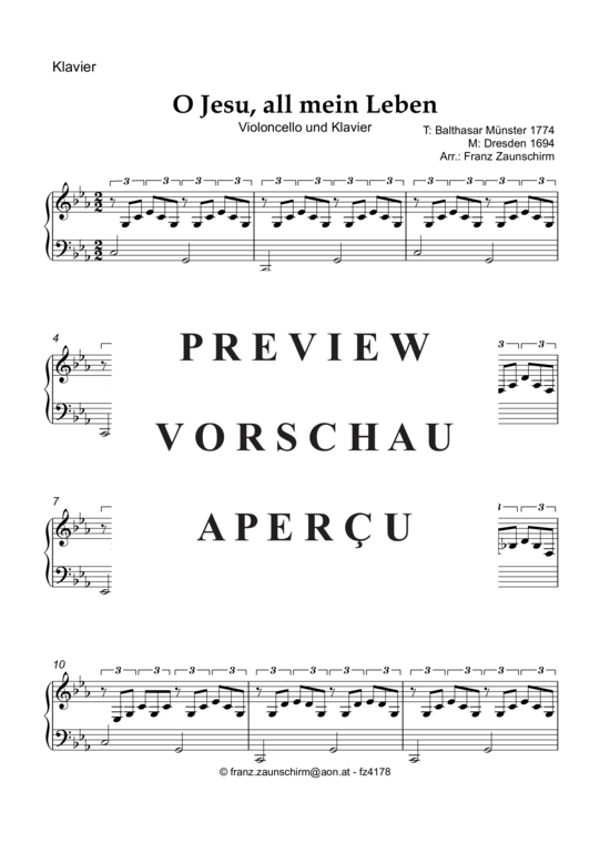 gallery: O Jesu, all mein Leben bist du , , (Violoncello + Klavier)