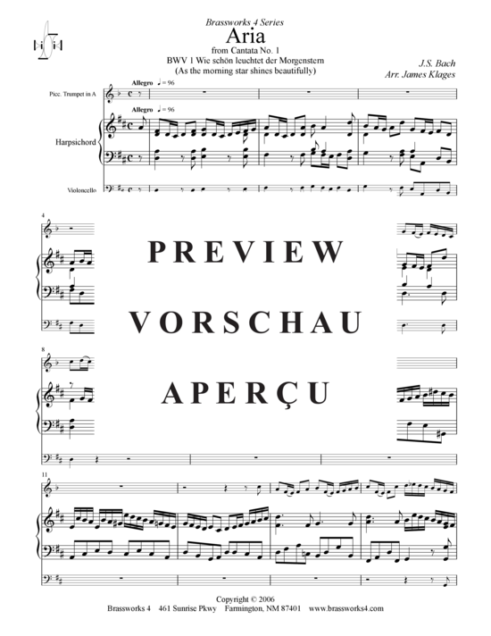 gallery: Aria from Cantata No. 1, BWV 1 , , (Piccolo-Tromp, Cello + Cembalo)