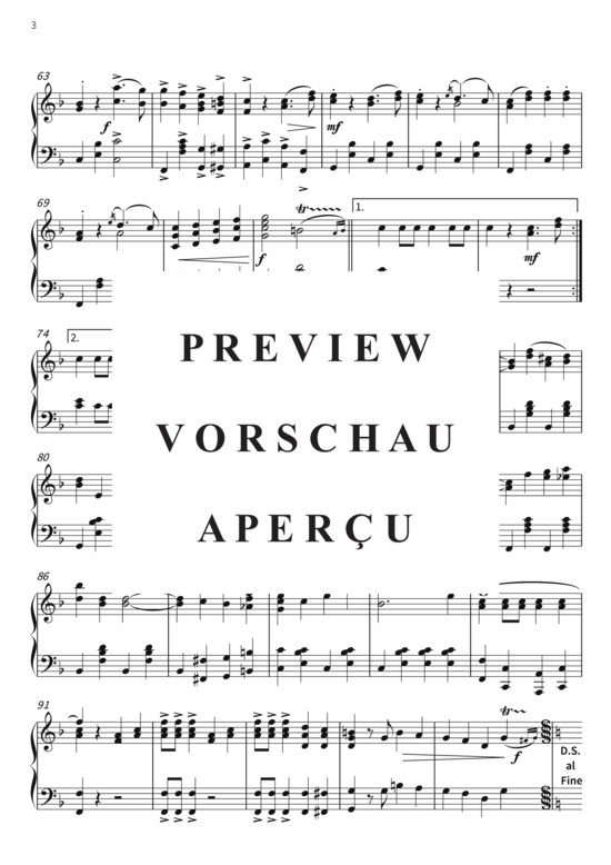 gallery: Einzugsmarsch - aus der Operette Der Zigeunerbaron , , (Klavier Solo)