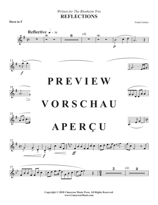 gallery: Reflections , , (Quartett für Horn in F, Posaune, Tuba + Piano)