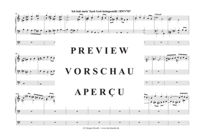 gallery: Ich hab mein Sach Gott heimgestellt + Choral BWV 707 , , (Orgel Solo)