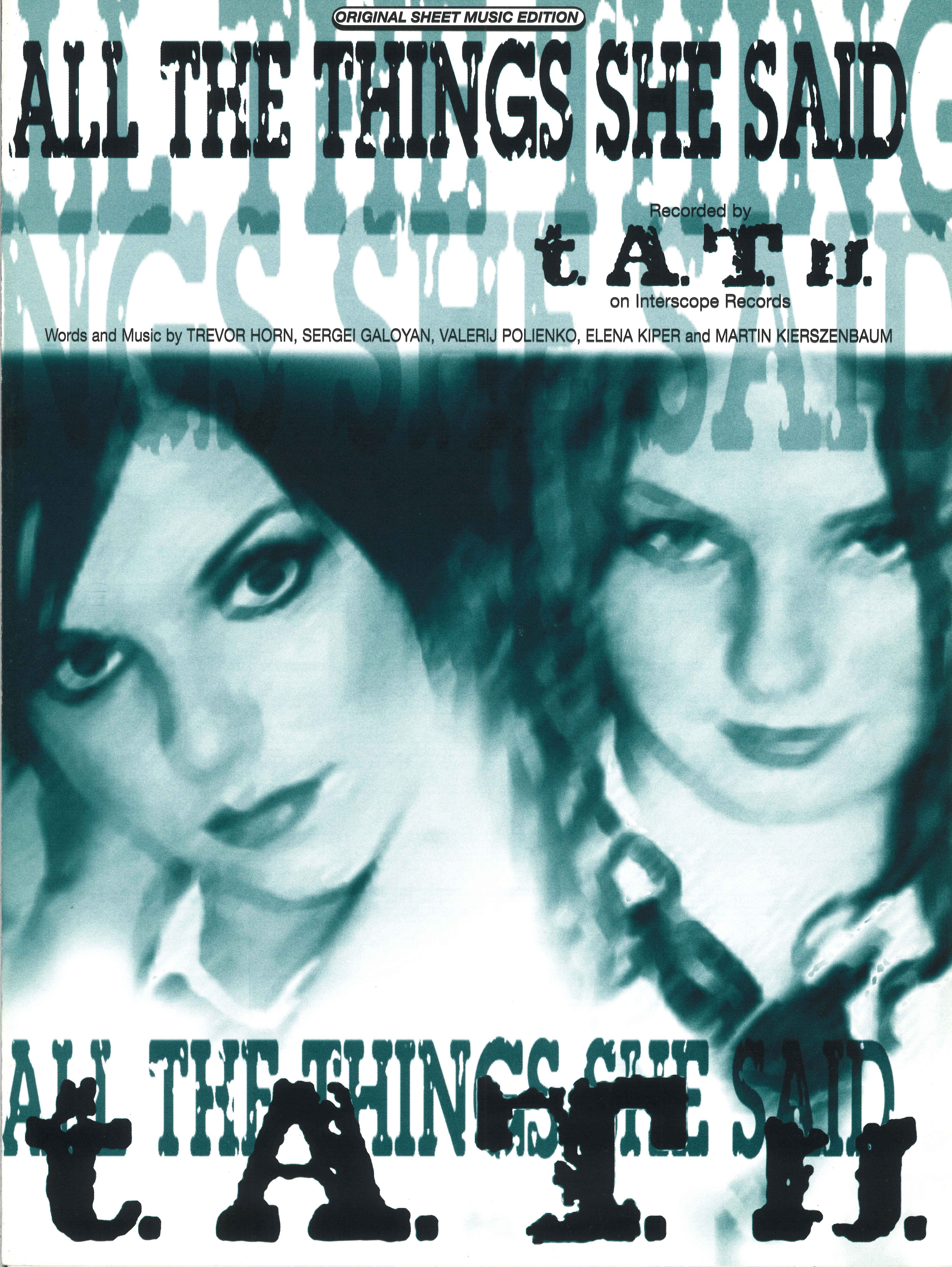 cover: All The Things She Said, t.A.T.u., Gesang, Gitarre, Klavier