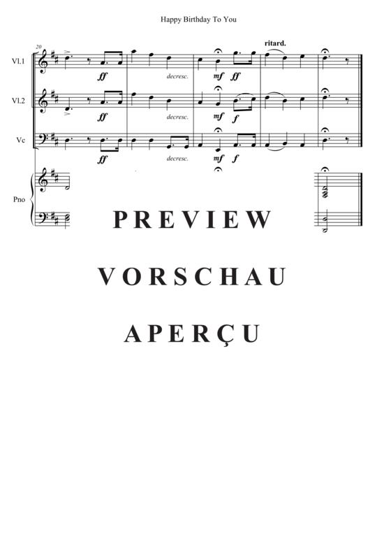 gallery: Happy Birthday To You , , (2x Violine, Cello + Klavier)