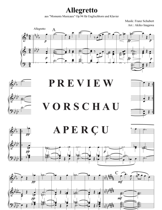 gallery: Allegretto aus Moments Musicaux for Englishhorn and Piano Op.94-6, D780 , , (Englischhorn + Klavier)