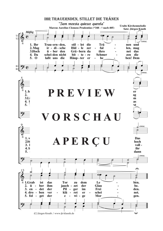 gallery: Ihr trauernden, stillet die Tränen  Iam moesta quiesce querela , , (Männerchor)
