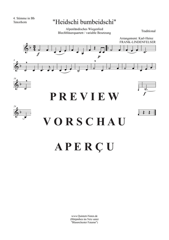 gallery: Heidschi-Bumbeidschi Blechbläser Quartett/Ensemble , , (variable Besetzung)