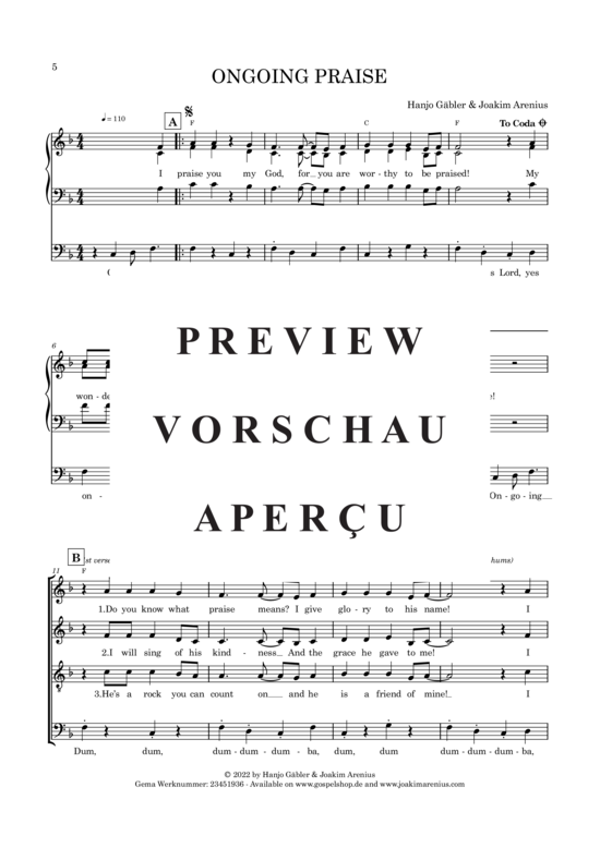 gallery: Ongoing Praise , Gäbler, Hanjo/Arenius, Joakim, (Gemischter Chor)