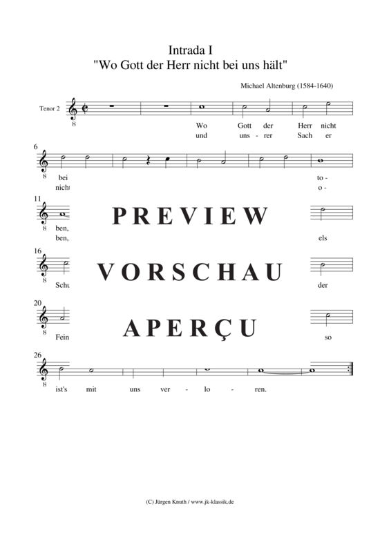 gallery: Intrada 1 (Wo Gott der Herr nicht bei uns hält) , ,  (Streicher/Bläser Ensemble 6 stimmig)