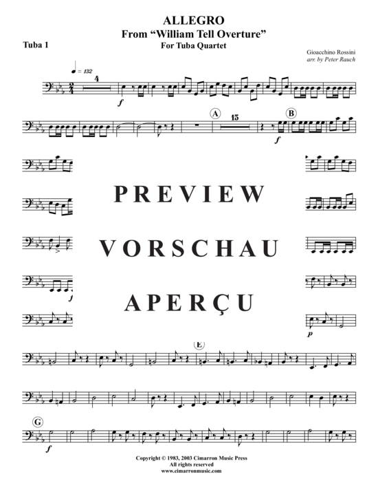 gallery: Allegro aus Wilhelm Tell Ouvertüre , , (Tuba Quartett: 2x Bariton, 2xTuba) 