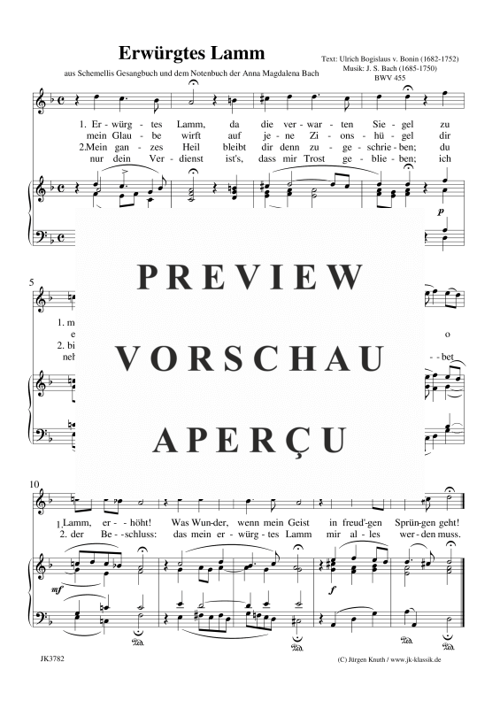 gallery: Erwürgtes Lamm / BWV 455 , , (Gesang und Klavier)