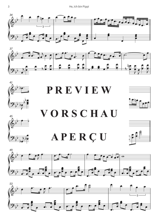 gallery: He, ich bin Pippi - Arrangiert für Jazzklavier , , (Klavier Solo)