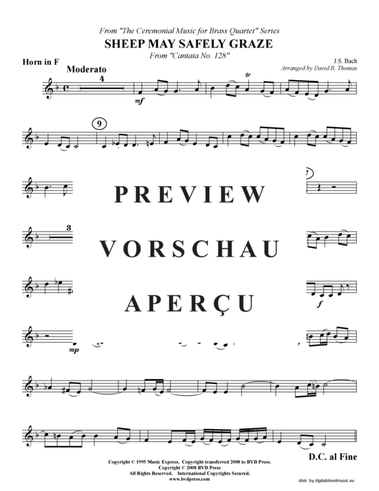 gallery: Schafe können sicher weiden (2xTromp in B, Horn in F (Pos) , , , Pos)