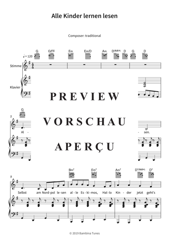 gallery: Alle Kinder lernen lesen , , (Gesang + Klavier,Gitarre)