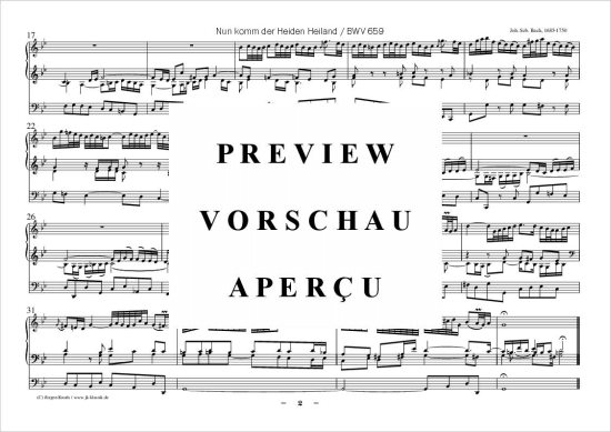 gallery: Nun komm der Heiden Heiland (Choral Präludium) , ,  BWV 659 (Orgel Solo)