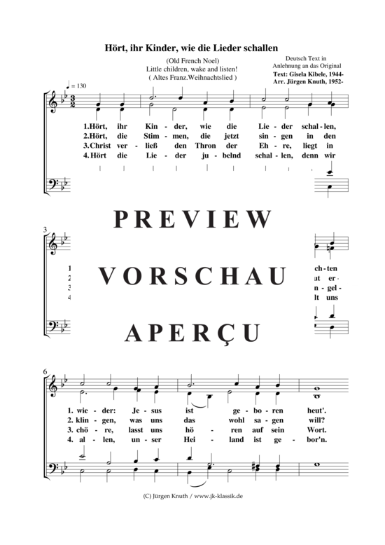 gallery: Hört, ihr Kinder, wie die Lieder schallen (Melodie:Little children, wake and listen) , ,  (Gemischter Chor)