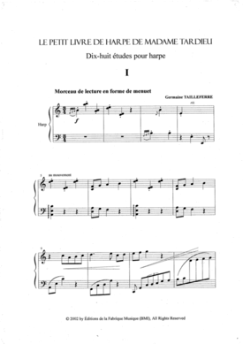 gallery: Le Petit Livre de Harpe de Madame Tardieu , , (Harfe Solo)