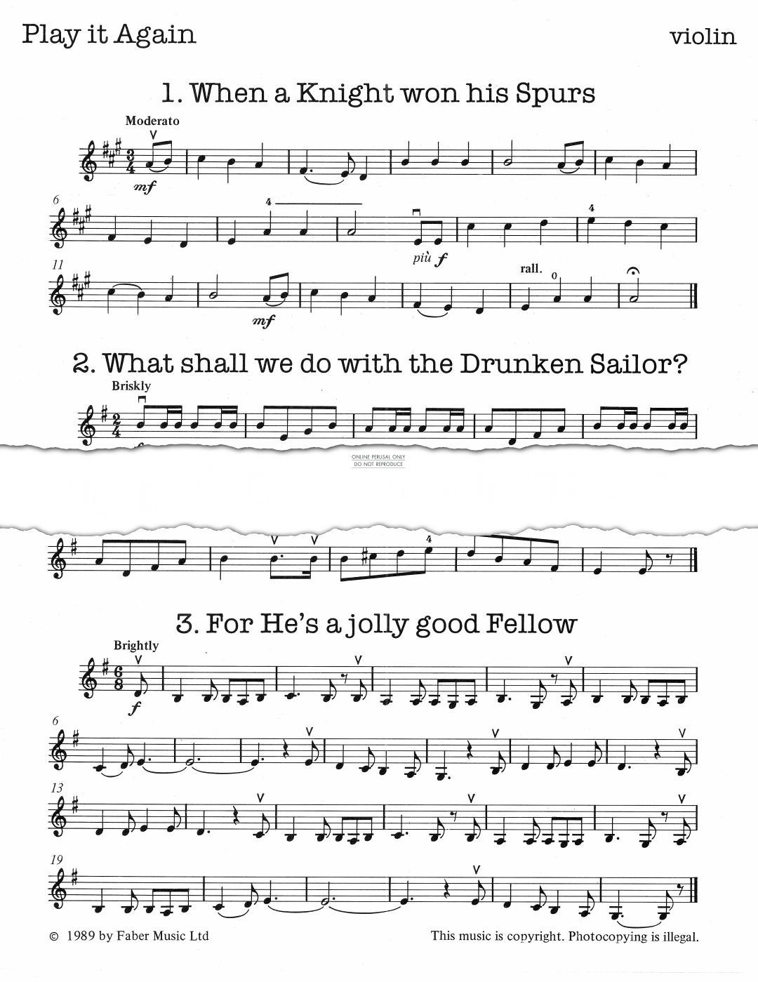 gallery: What Shall We Do With The Drunken Sailor?, Traditional, Klavier, Violine