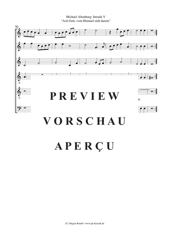 gallery: Intrada V (5) , ,  Ach Gott, vom Himmel sieh darein (Gemischtes Ensemble - Bläser oder Streicher)