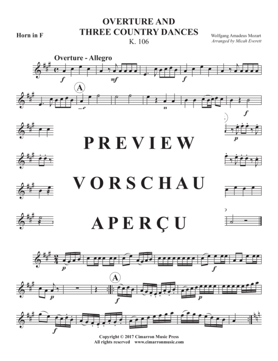 gallery: Overture and Three Country Dances, K. 106 , , (Blechbläserquintett)