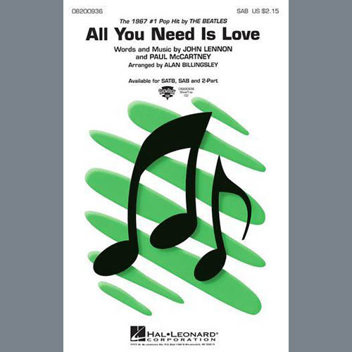 Produktbild zu: All You Need Is Love (arr. Alan Billingsley)