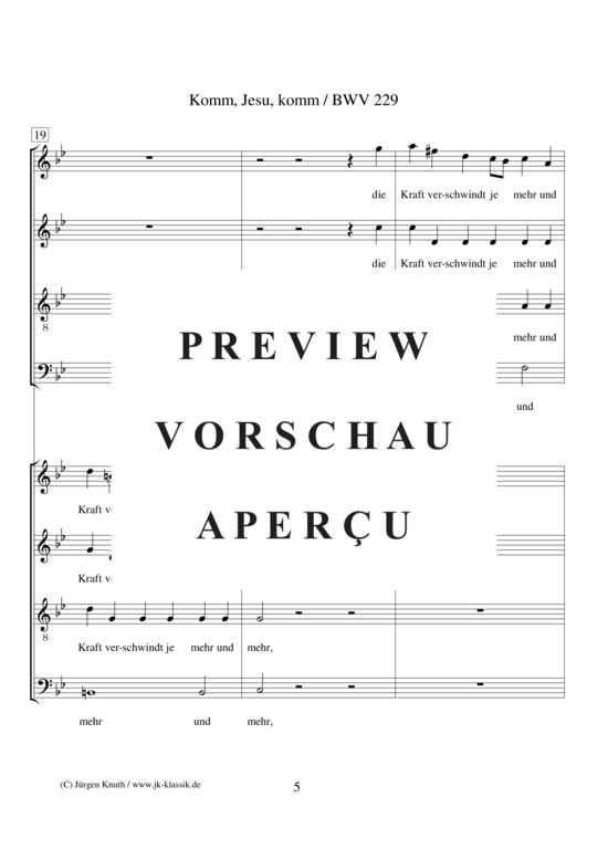 gallery: Komm, Jesu, komm / BWV 229 , , (Gemischter Chor 8-stimmig)