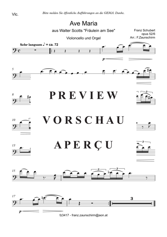 Ave Maria - Noten von Franz Schubert (Zaunschirm) - FZ3417 | notendownload