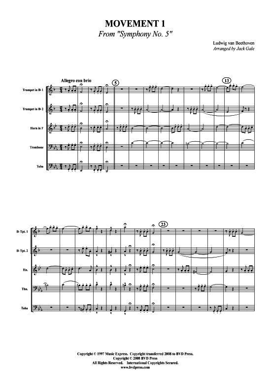 gallery: 5.Sinfonie in c-Moll op. 67, 1.Satz , , (Blechbläserquintett)