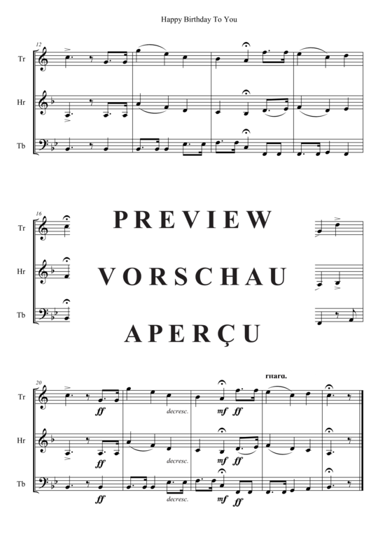 gallery: Happy Birthday To You , , (Blechbläser Trio Trompete in B, Horn in F + Posaune)