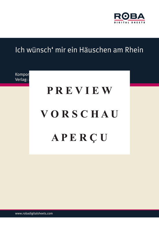 gallery: Ich wünsch mir ein Häuschen am Rhein , Kickers, Hardy, (Klavier Solo)