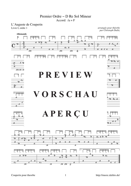 gallery: Couperin pour Théorbe - 36 Stücke für Theorbe , , (Laute)