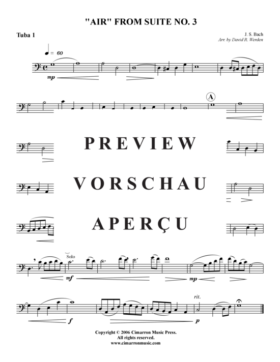 gallery: Air from Suite Nr. 3 , , (Tuba Quartett: 2x Bariton, 2xTuba) 
