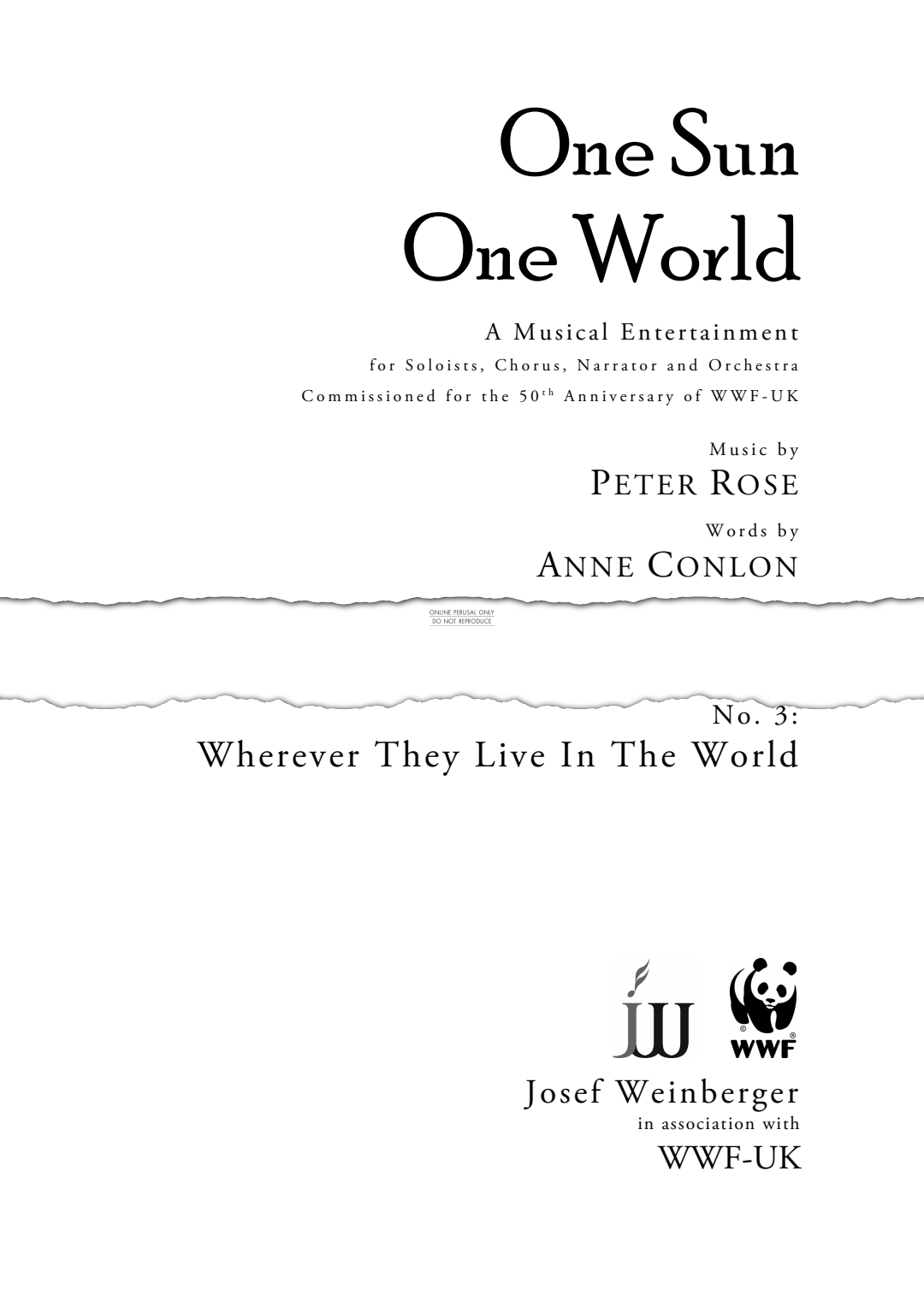 gallery: Wherever They Live In The World (from 'One Sun One World'), Peter Rose, Chor, Klavier