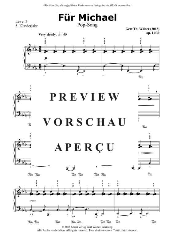 gallery: Für Michael , , (Klavier Solo - Level 3 - 5.Klavierjahr)