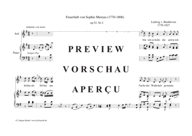 gallery: Feuerfarb von Sophie Mereau op.52. Nr.2 , , (Gesang/Soloinstrument in C + Klavier)