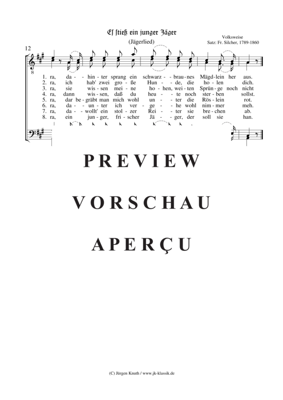 gallery: Es stieß ein junger Jäger (Jägerlied) , ,  (Männerchor)