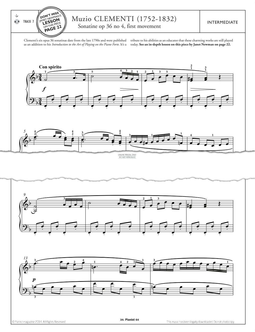 gallery: First Movement from Sonatine Op.36 No.4, Muzio Clementi, Klavier