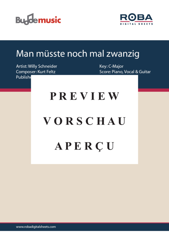 gallery: Man müsste noch mal zwanzig sein , Schneider, Willy, (Gesang + Akkorde)