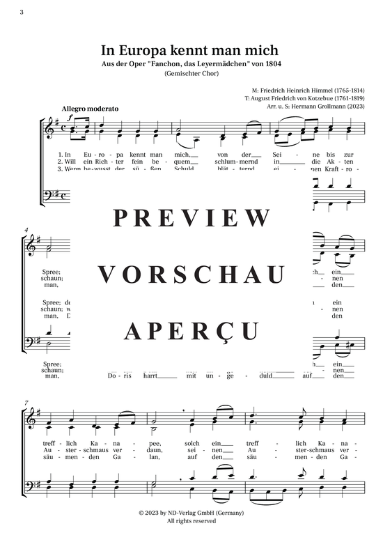 gallery: Fanchon-Lieder - vier Lieder für Gemischten Chor, , 