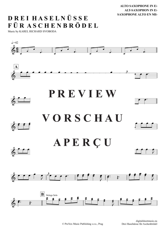 gallery: Drei Haselnüsse Für Aschenbrödel , Svoboda, Karel, (Alt-Sax)