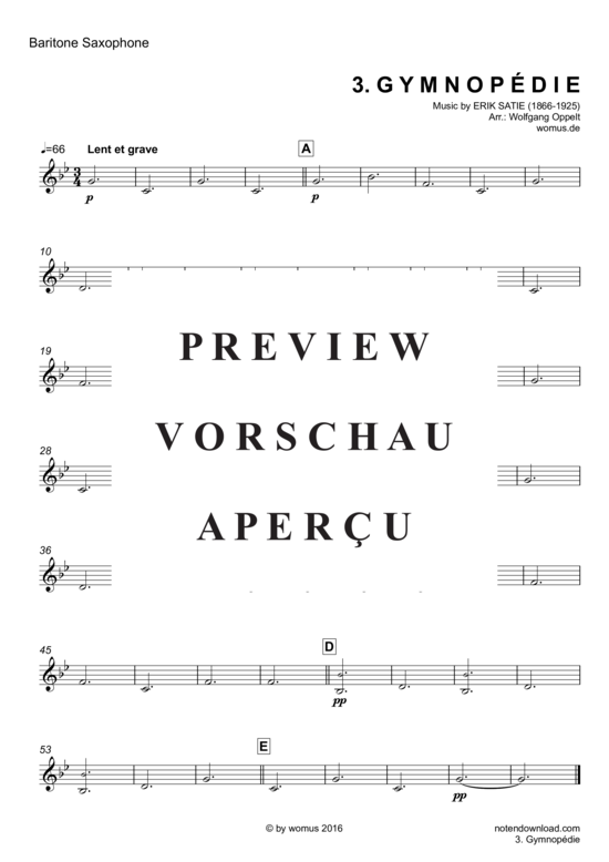 gallery: Gymnopedie No. 3 , , (Saxophon Quartett SATB)