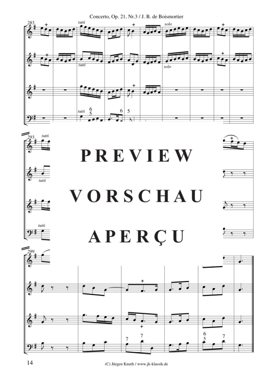 gallery: Concerto für Altblockflöte + Violine (Op.21 No.3) , ,  (Gemischtes Ensemble für Bläser, Streicher + BC)