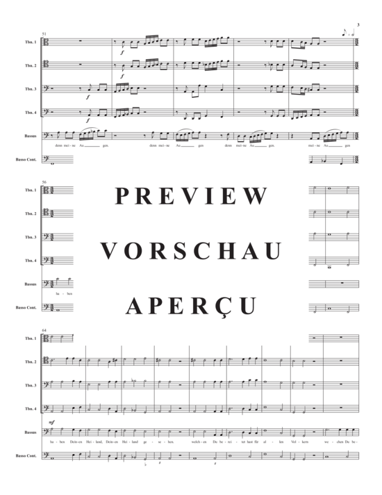 gallery: Herr, nun lässt Du Deinen Diener , , (Ensemble für Bass, 4x Posaune + BC)